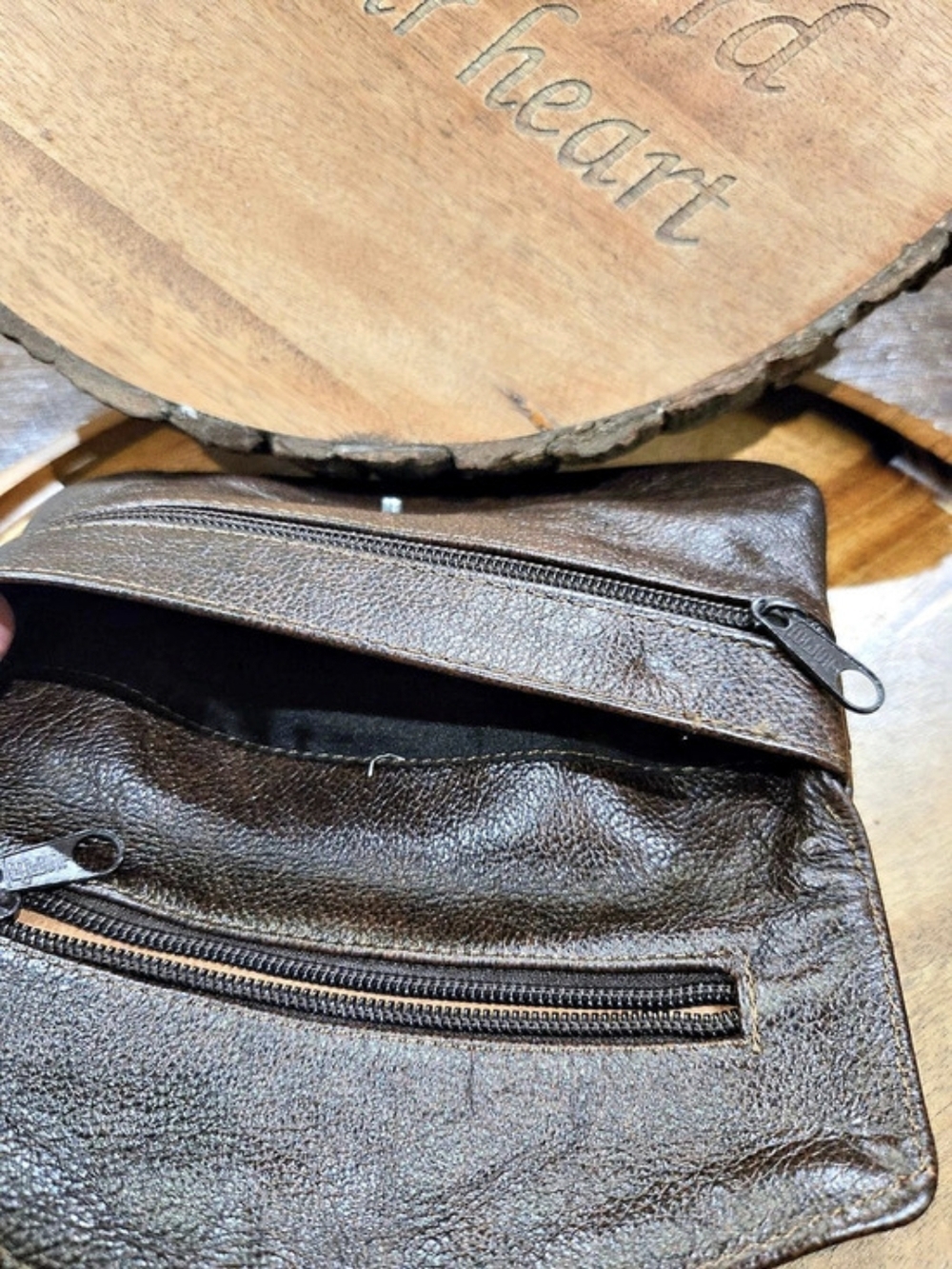 🌼Brown Leather Envelope Clutch Wallet - Picture 4 of 7